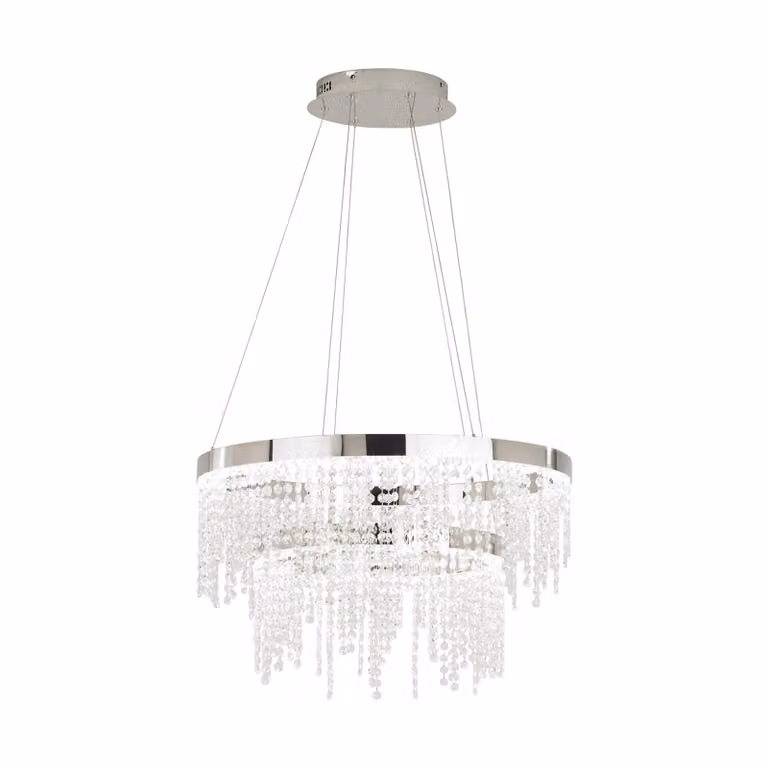 Eglo Antelao Design Hanglamp, Chroom en Kristal, Transparant, Diameter: 61 cm