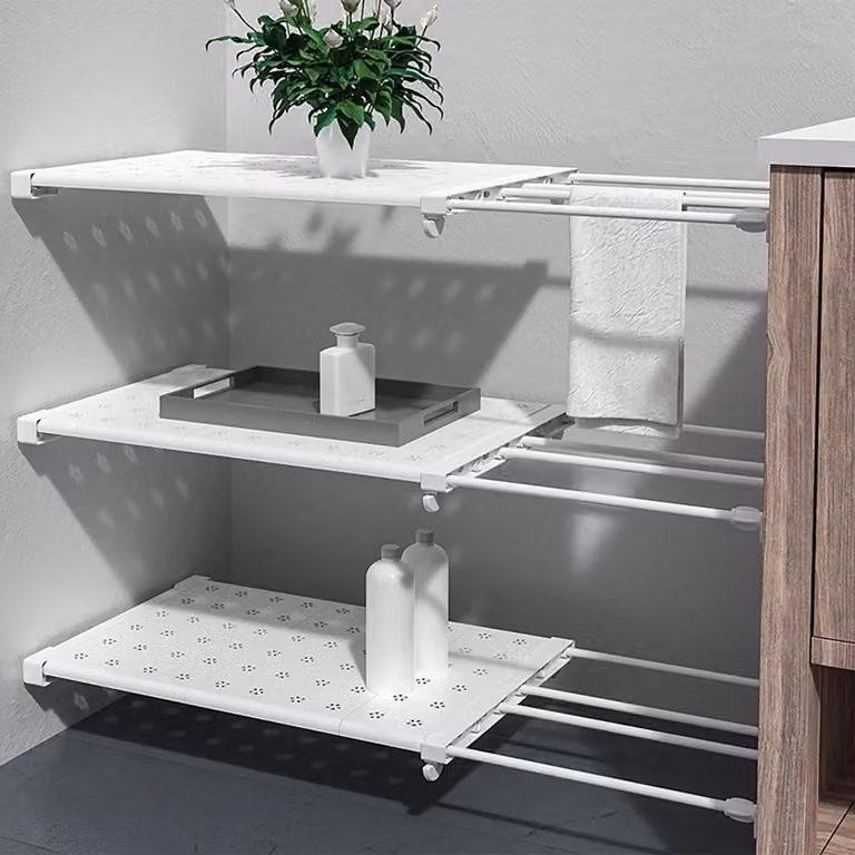 Dailygoods Telescopisch Kastrek - Verstelbare Scheidingswand voor Kledingkast, Keuken of Badkamer