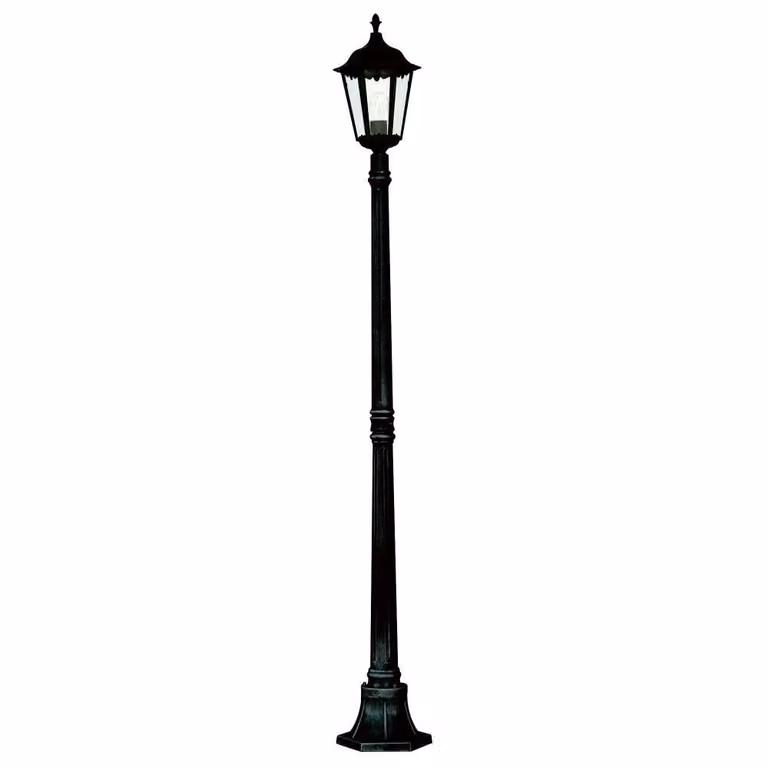 Searchlight Klassieke Alex lantaarn zwart van aluminium en glas