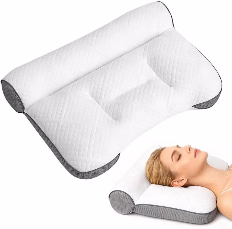 Dailygoods Orthopedisch Slaapapneukussen met Oorsleuf - Anti-snurkkussen van Traagschuim voor Zij-, Rug- en Buikslapers