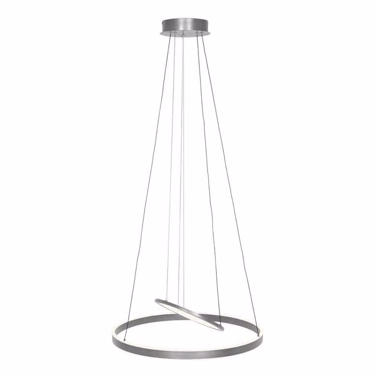 Steinhauer Ringlux Design Hanglamp met Led, Zilver en Transparant, Hoogteverstelbaar en Dimbaar