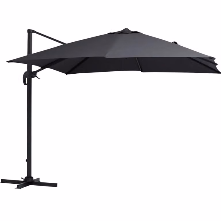 LUX outdoor living Lissabon zweefparasol met parasolvoet, zwart, 300 x 300 cm
