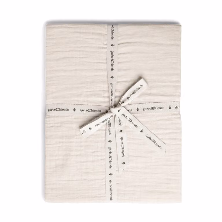 Garbo&Friends Eggshell Muslin hoeslaken voor baby's B/D/H: 120 x 60 x 20 cm