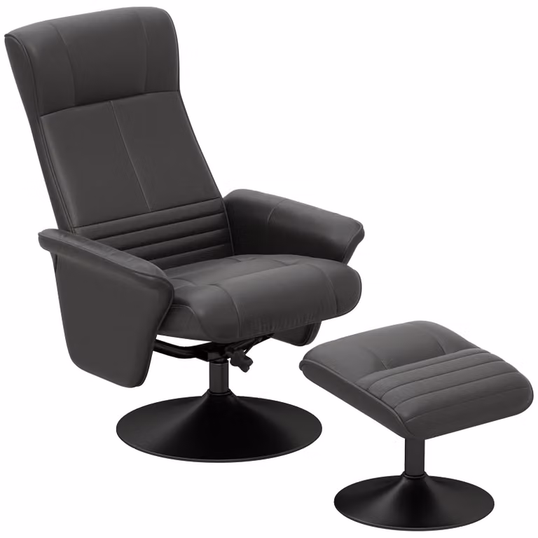 HOMCOM relaxfauteuil met voetenbank, draaibare tv-stoel met ligfunctie voor volwassenen