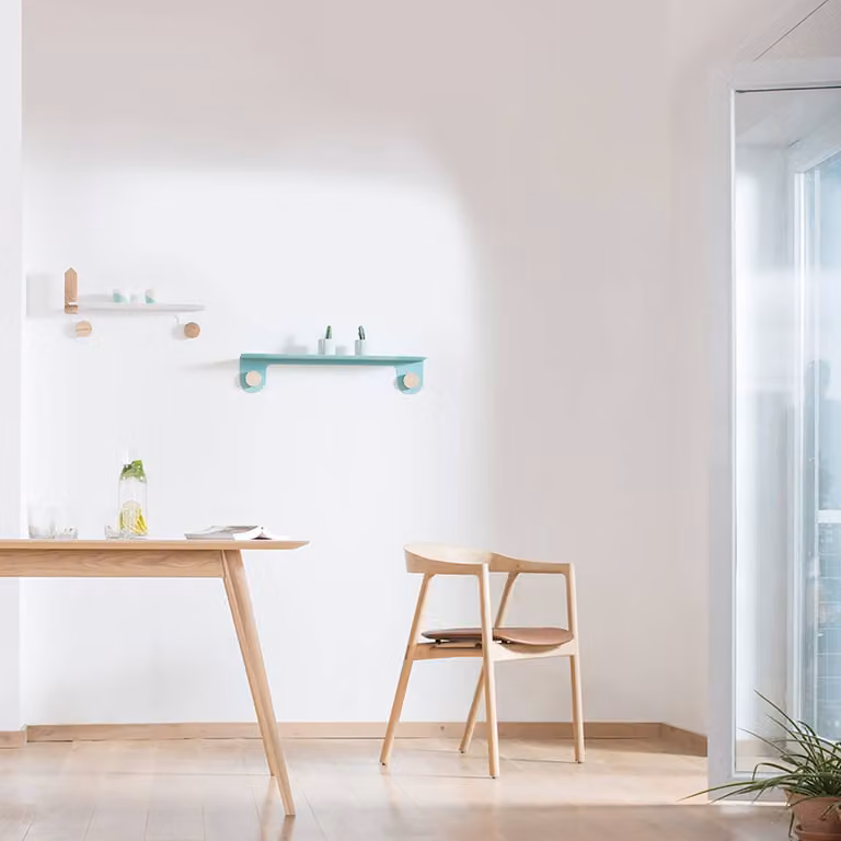 home24 Houten eettafel Scandinavisch design, eikenhout, bruin, B: 140 cm, D: 90 cm