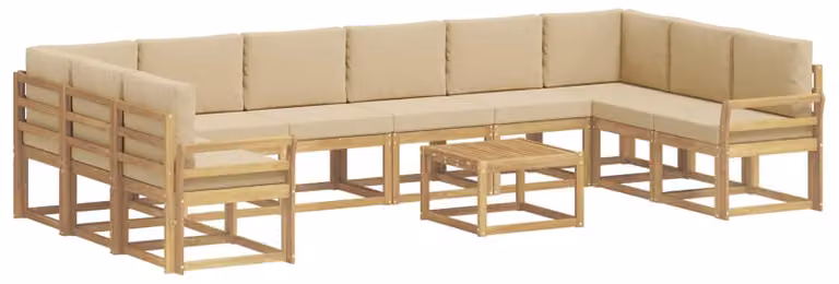 vidaXL Moderne Tuinset met 11 delen voor tuin of terras, wit en beige