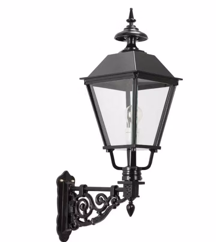 Vierkante wandlamp Braamt M 43 nostalgie zwart van KS Verlichting