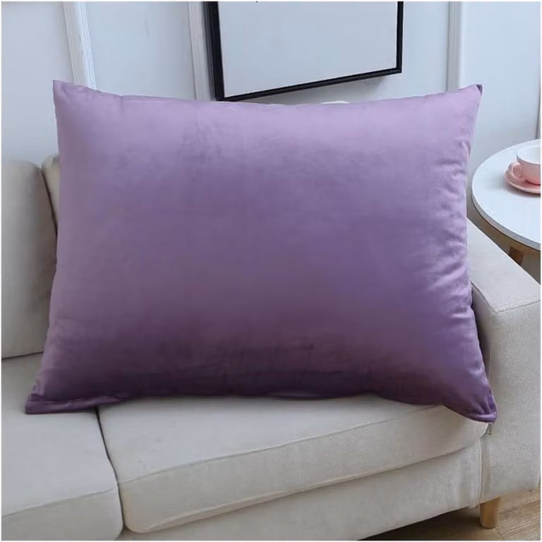 Set van 2 zachte kort pluche kussenslopen voor sierkussens in de kleur Grape Violet, 40 x 60 cm