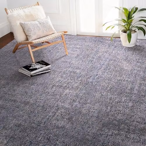 VEVOR Laagpolig Vloerkleed Blauw/Wit/Grijs, B/D: 365,8 x 274,3 cm, Poolhoogte: 20 mm