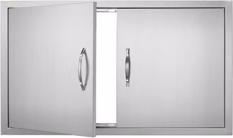 VEVOR Dubbele roestvrijstalen grilltoegangsdeur voor buitenkeukens en grillstations, H 915 x B 533 x D 46 mm