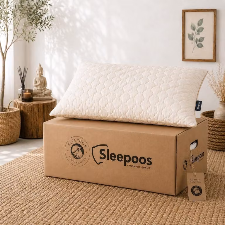 Sleepoos Hoofdkussen van Katoen en Wol - 90 x 50 x 18 cm