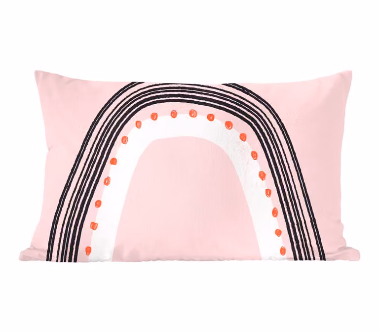 Sierkussen Regenboog Minimalisme Roze - 60 x 40 cm