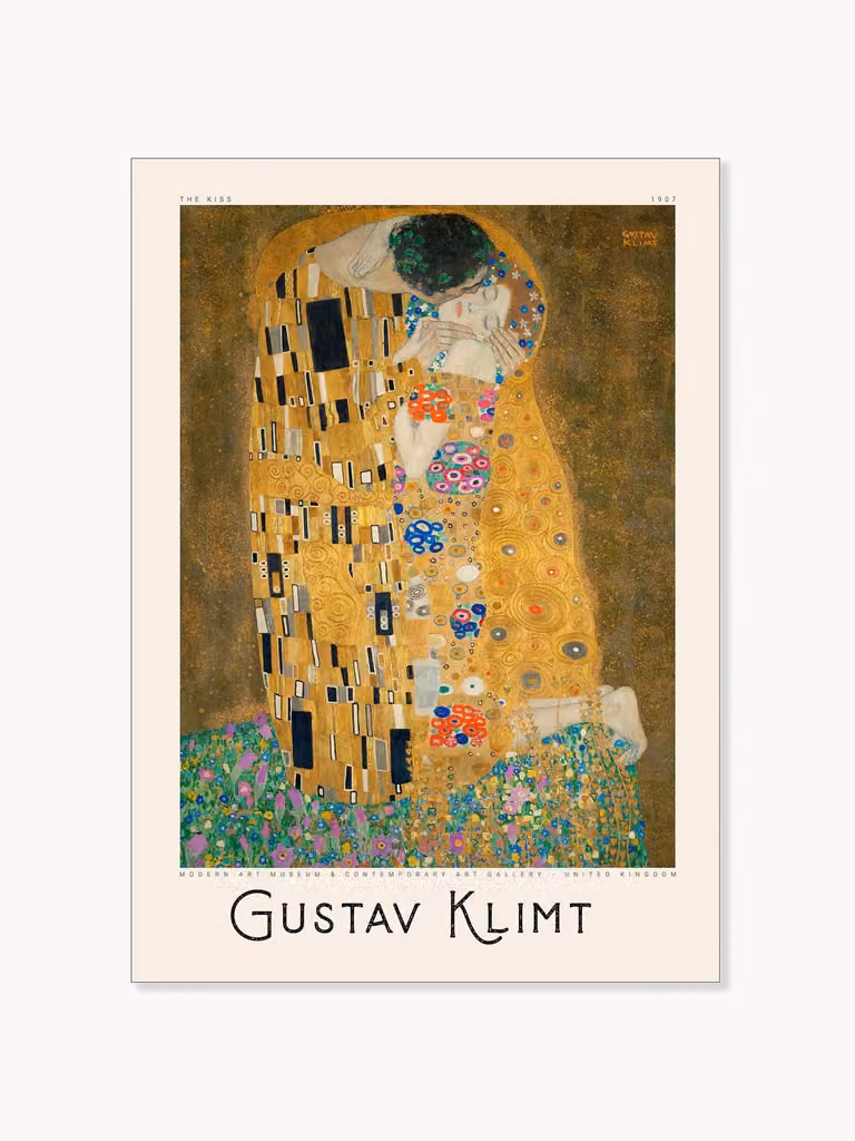 Poster en lijst PSTR Studio x Gustav Klimt - The Kiss