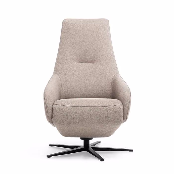 Prominent Moderne Draaistoel voor Volwassenen - Bruin/Beige - Textiel en Kunstleer
