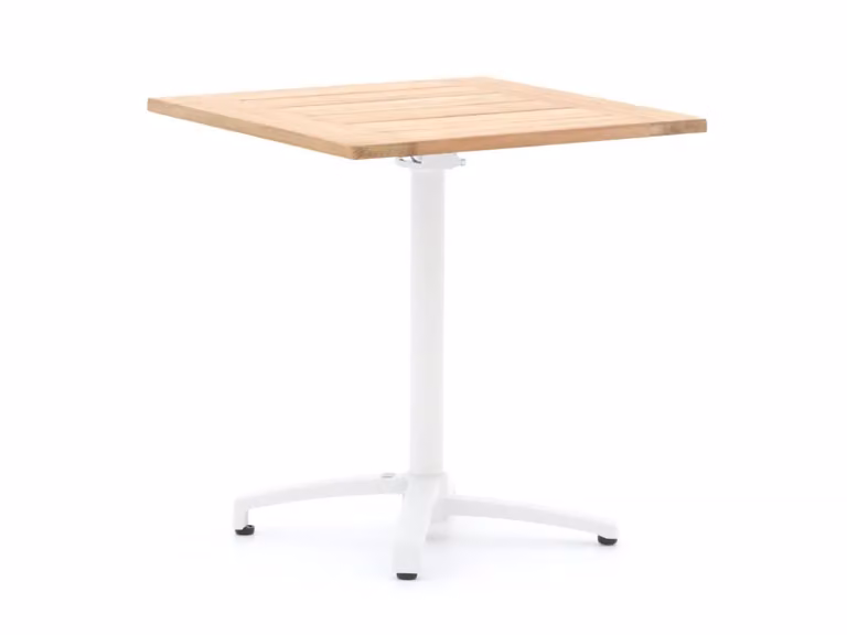 Bellagio Inklapbare Tuintafel van Teakhout, Vierkant, Wit