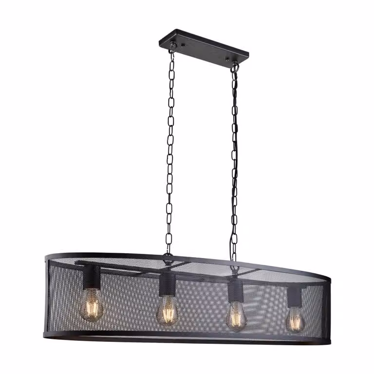 Searchlight Fishnet Eetkamer hanglamp - Zwart - Metaal