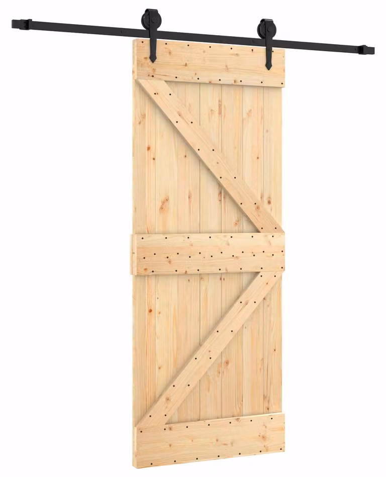 vidaXL Schuifdeur van massief beuken, onbehandeld, 85 x 210 cm