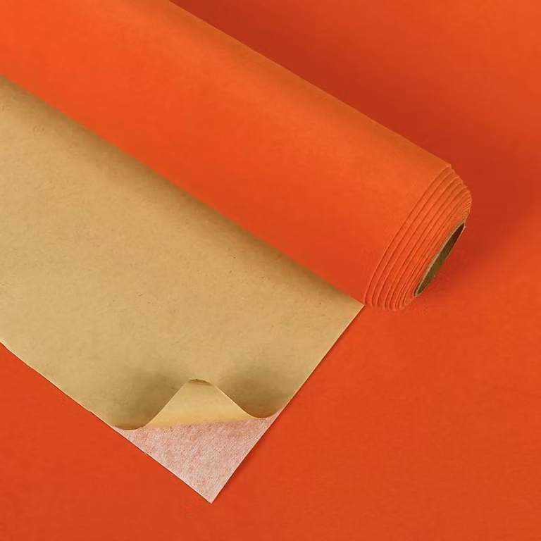 Vilt Liner Zelfklevende Fluweel Stof voor Meubels Opknappen - Oranje - 40 x 300 cm