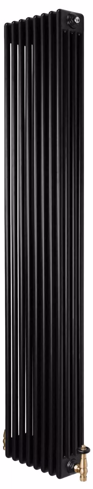 Monster Shop Radiator met 4 kolommen en thermostaatkranen, Zwart, 1800 x 380 mm