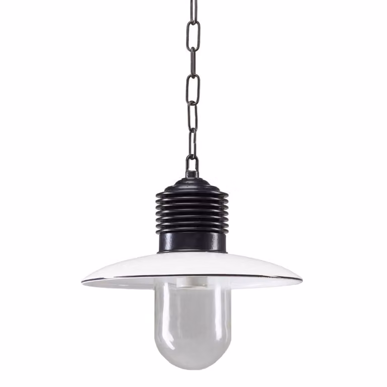 KS Verlichting Ampere hanglamp voor terras in zwart en retro wit