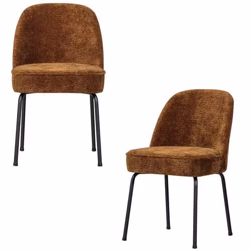 WOOOD Vogue Eetkamerstoelen - Fluweel - Donkergroen - Set van 2