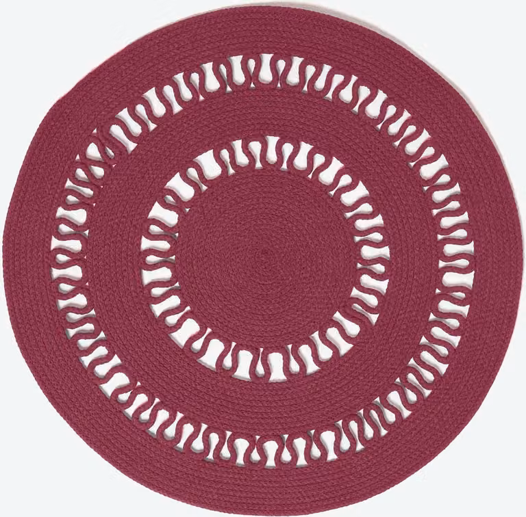 Homescapes Gevlochten Rond Vloerkleed Paars/Pruim, Diameter: 70 cm