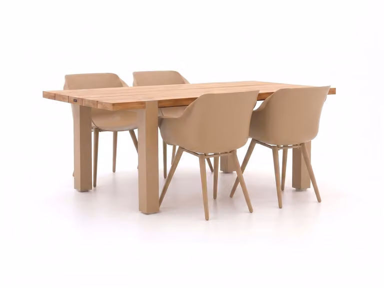 Hartman Diningset voor 4 personen van teakhout en aluminium in het bruin