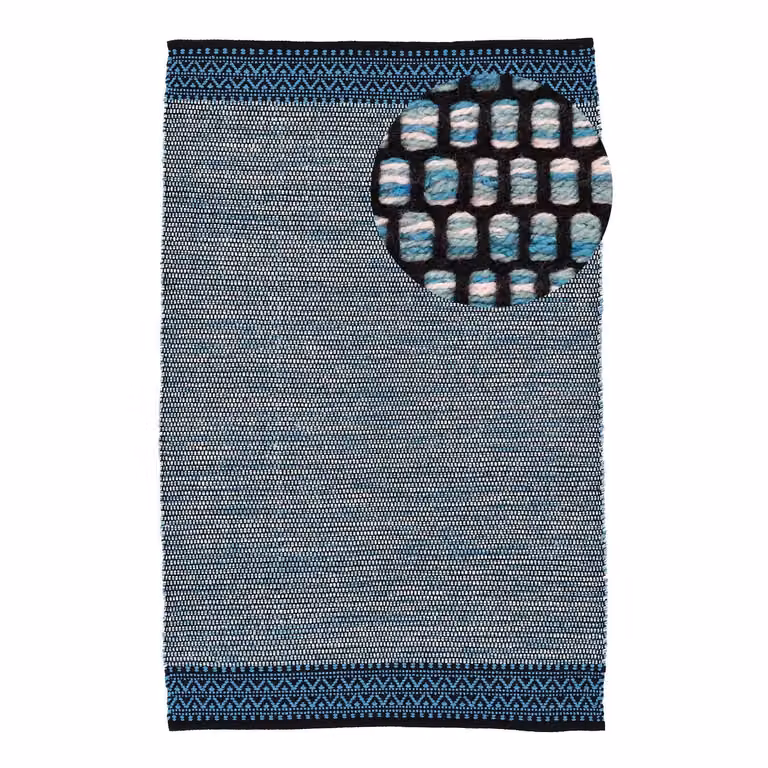 home24 Kelim Mia Laagpolig Vloerkleed Blauw Katoen B: 80 cm, L: 150 cm