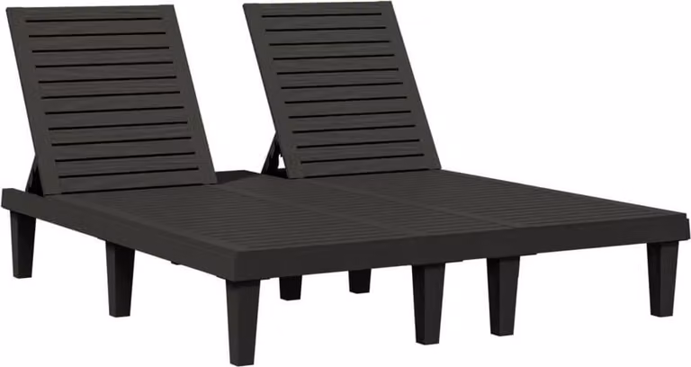 Natur24 Dubbele ligbed, zwart, B/D/H: 155 x 138 x 83 cm
