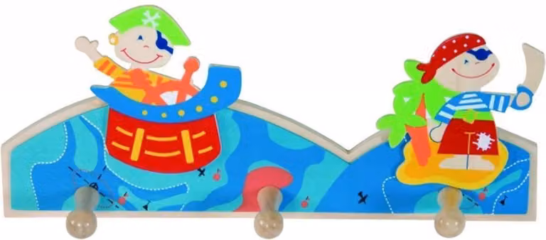 Simply for Kids Houten Kapstok Piraat - Kinderkamer Decoratie