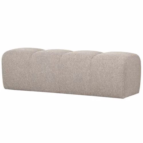 WOOOD Mojo Eetbankje Bouclé Beige Bruin B/D/H: 164 x 49 x 45 cm