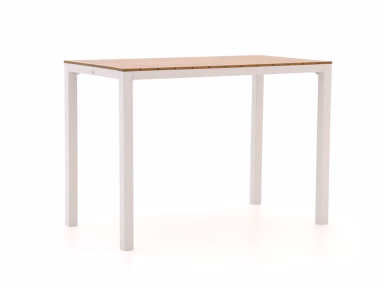Bellagio Rechthoekige Tuintafel in Wit met Houtlook, B/D/H: 150 x 80 x 76 cm
