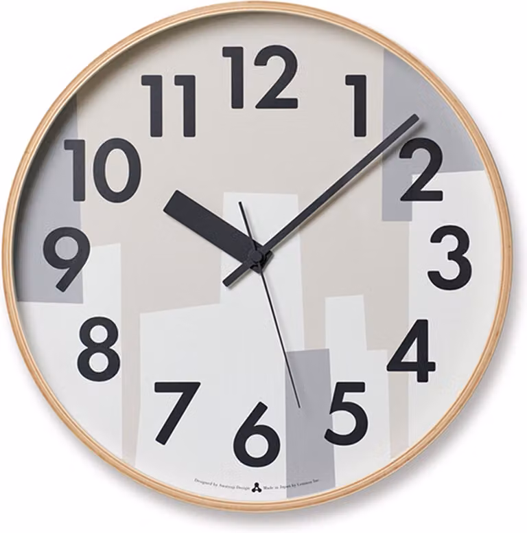 Lemnos Wandklok Kasumi Beige Analoog Wandmontage