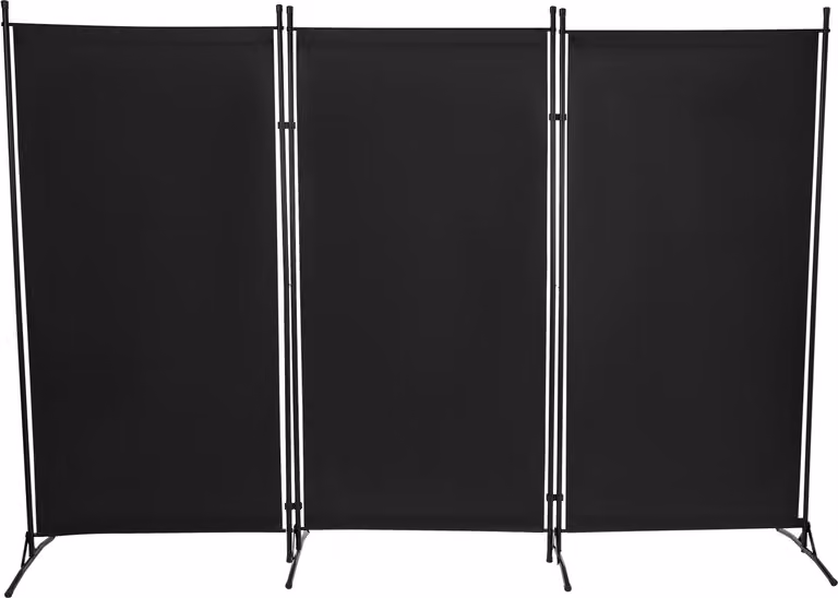 Opvouwbare scheidingswand met 4 schermen in grijs, kamerverdeler voor woonkamer, balkon of tuin, B/D/H: 260 x 180 cm