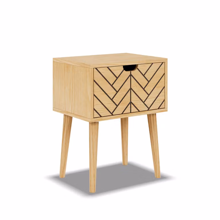 Hypnia Modern Houten Nachtkastje in Bruin met Eikenfineer en Massief Hout
