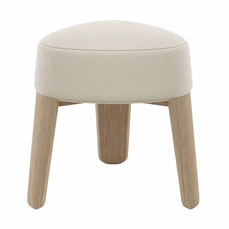 Blomus Kuon kruk met boucle stof in beige, Ø47 x 45 cm