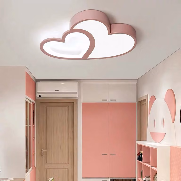 Dimbare LED Plafondlamp Light Cartoon Roze voor Kinderkamers