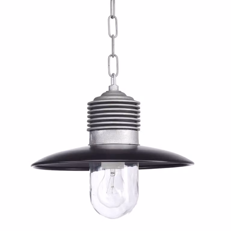 KS Verlichting Ampere hanglamp met aluminium koelhuis en glazen kap - Groen
