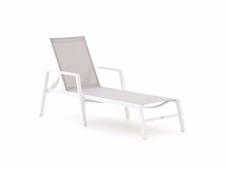 Verstelbaar ligbed Forza met aluminium frame en textilene in wit of beige