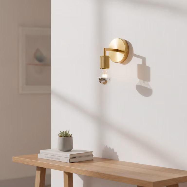 Lyora Minimalistische Wandlamp Royal Goud/Messing B: 12 cm, D: 16 cm, H: 12 cm