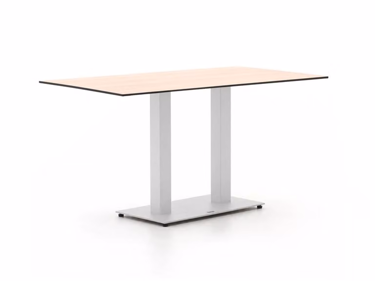 Rechthoekige Forza Furniture tuineettafel van kunststof en gepoedercoat aluminium in bruin of wit