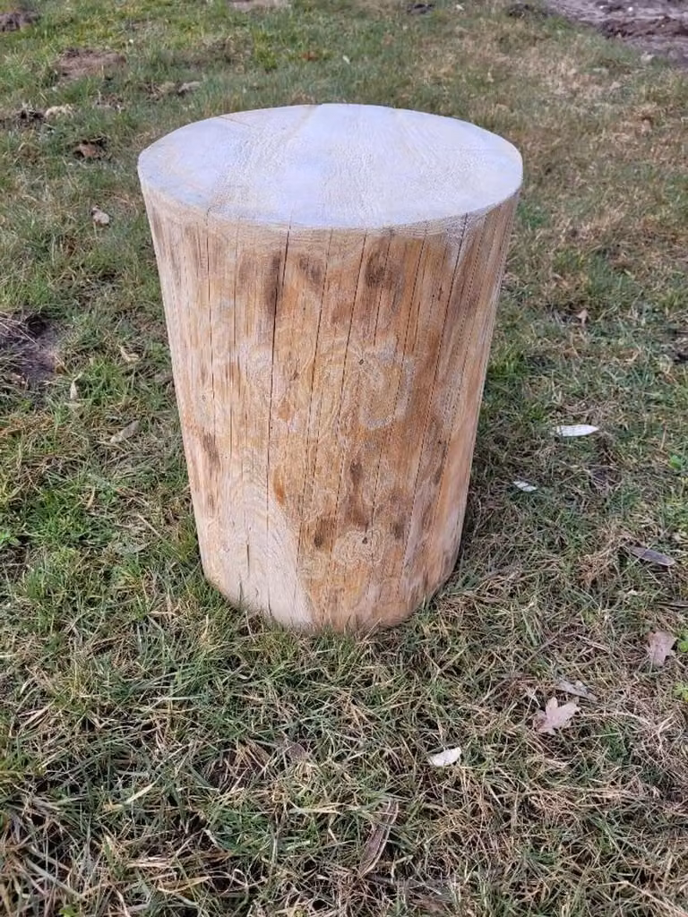 Handgemaakte houten kist kruk als boomstam stoel voor in de woonkamer, kinderkamer of tuin, Naturel, Diameter: 30 cm