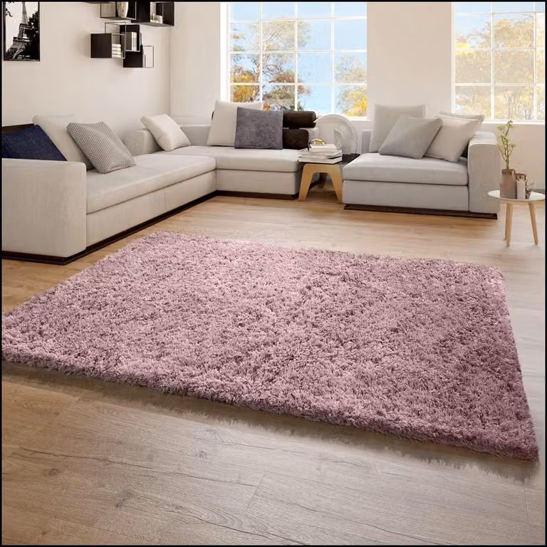 Zacht Hoogpolig Shaggy Vloerkleed Roze - 60 x 90 cm