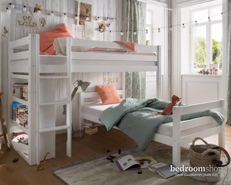 Bedroomshop Kinderbed Space Bunkbed van Massief Hout voor Kinderkamers