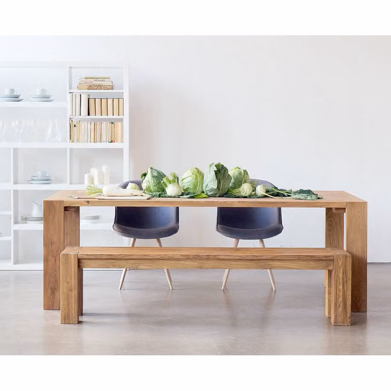 home24 Eettafel Scandinavisch Design, Licht Eikenhout en Bruin, B/D: 160 x 100 cm
