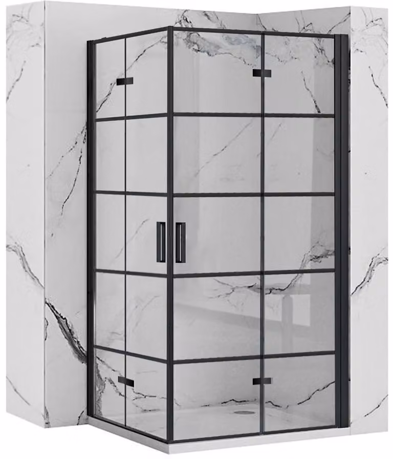 Rea douchecabine Molier Black, dubbel, 80 x 80 cm