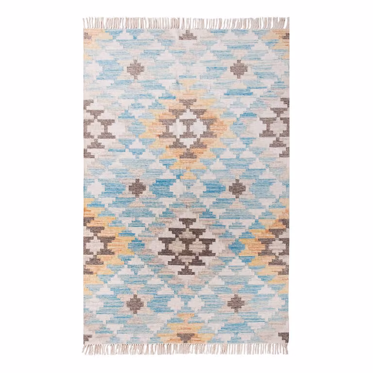 home24 Vloerkleed Vintage Classic Kelim turquoise/turquoise/bruin B: 160 cm, L: 230 cm