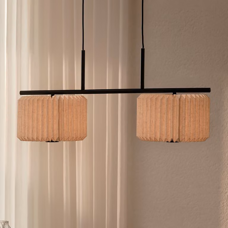 Nordlux Vivienne Dual Scandinavische Hanglamp - Rond - Diameter: 70 cm - E27 - Zwart, Beige of Bruin