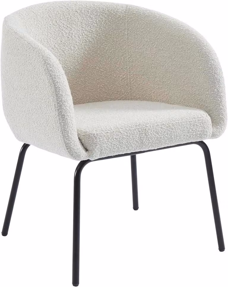 Fauteuil Lus Stof met Zwarte Metalen Voet voor Woonkamer of Home Office, B/D/H: 585 x 60 x 80 cm