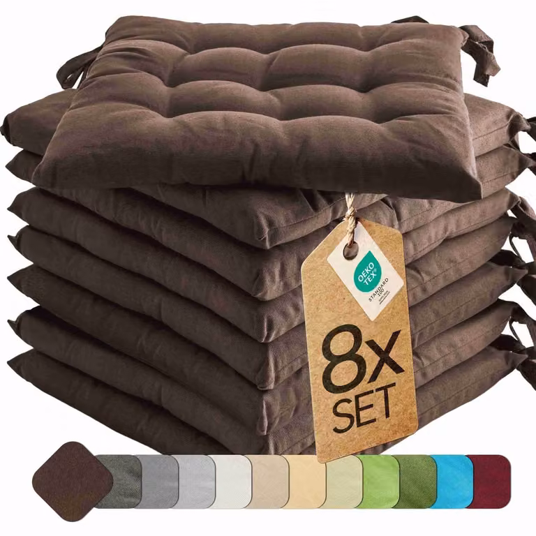 etérea Basic Zitkussen Set van 8 Stuk - Bruin - 40 x 40 cm